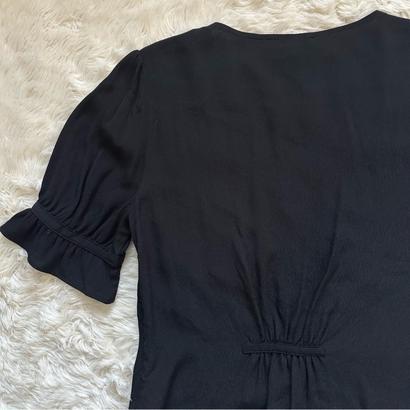 Madewell Blouse Daylight Top Covered Button Front True Black 00 NWT New - Picture 6 of 11